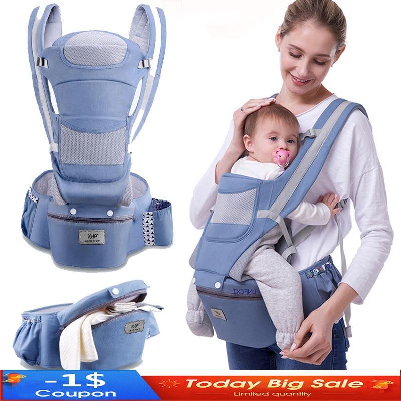 New 0-48 Month Ergonomic Baby Carrier Infant Baby Hipseat Carrier 3 In 1 Front Facing Ergonomic Kangaroo Baby Wrap Sling - MamaGas Enterprise 